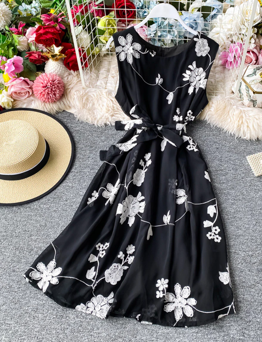 A line flowers short dress summer dress 037 - Image 6