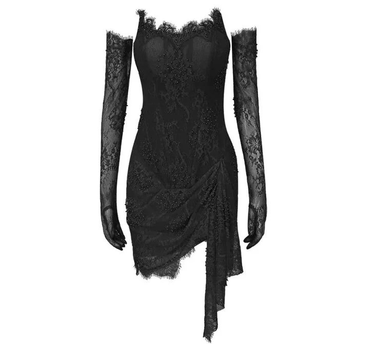 Elegant Sweetheart Mini 17th Birthday Dresses Black Birthday Outfit P331 - Image 3