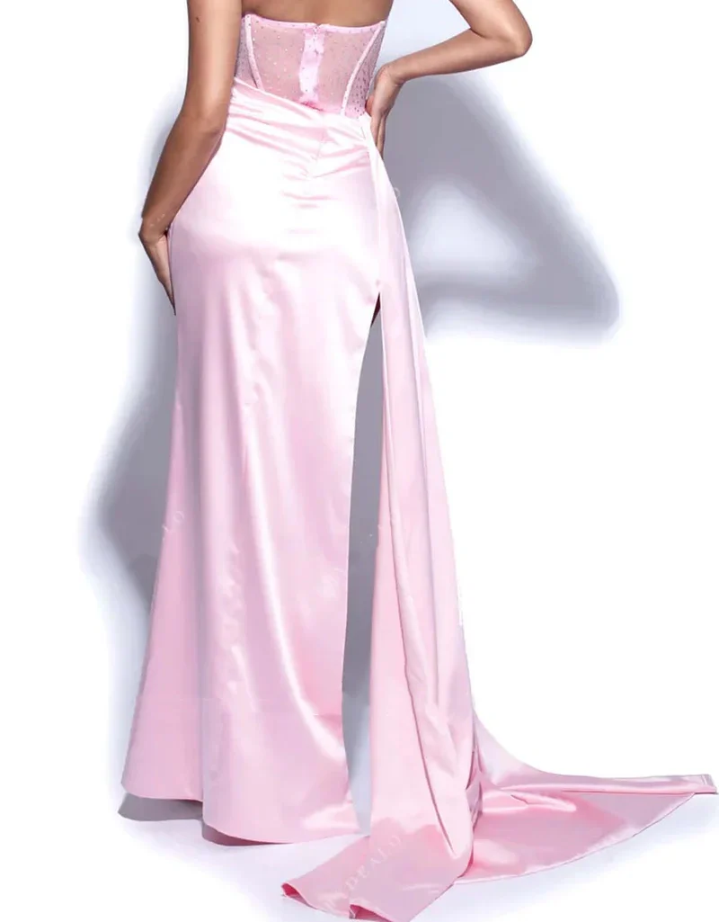 Sexy 17th Birthday Dresses Strapless Mermaid Prom Dresses for Black Girls Thigh-High Slits Pleats Beading Birthday Outfits P364 - Image 5